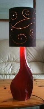 Red lamp with Chocolate shade
